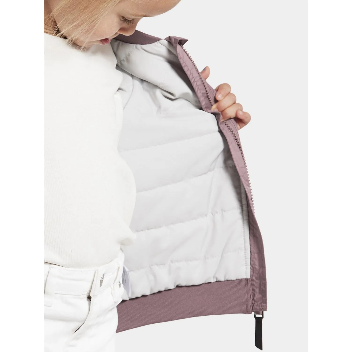 Journal suitable for outdoor adventures Didriksons Shade Lilac Rocio Kids Jacket