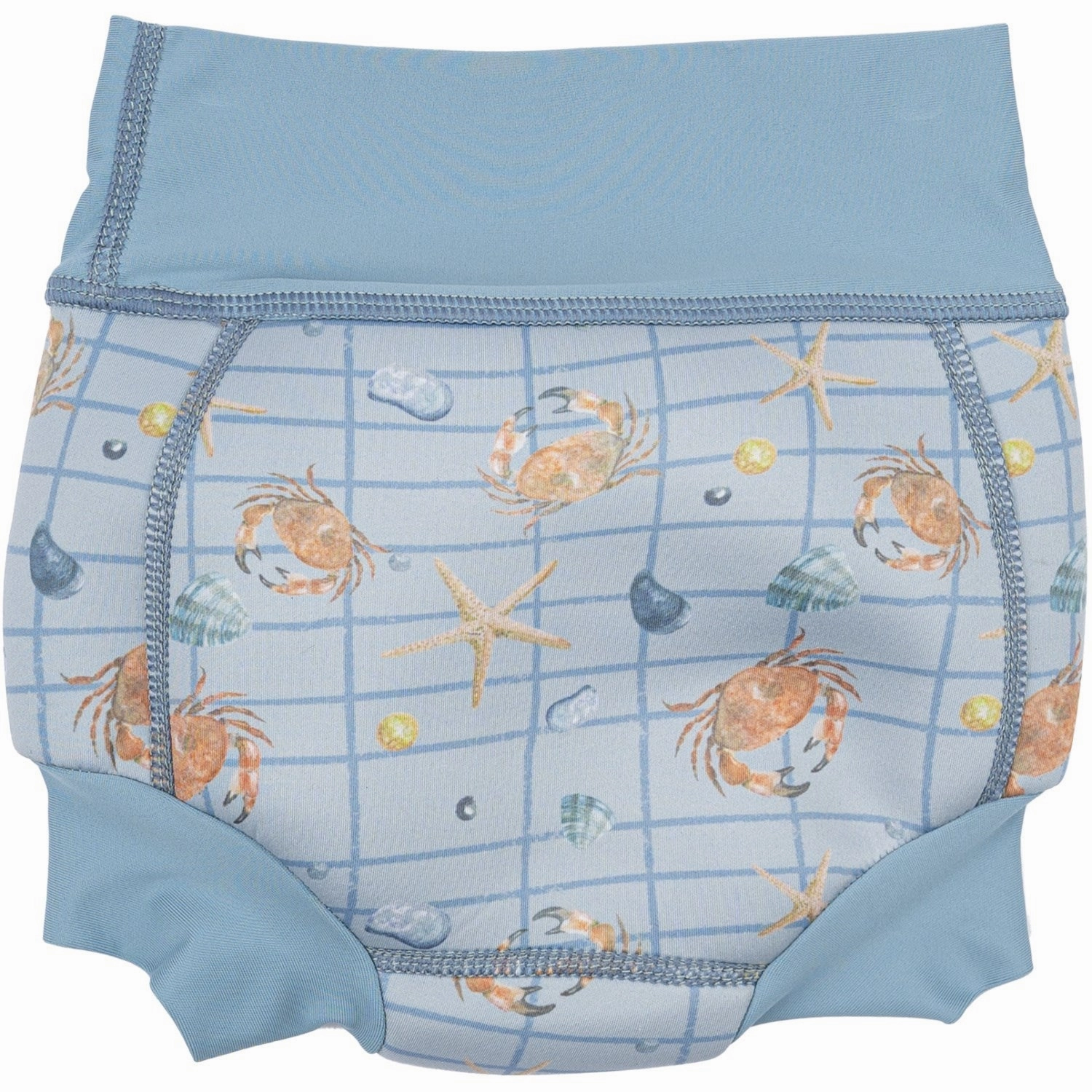 Mikk-Line Faded Denim AOP Baby Swim Pant Recycled Reflective Trims