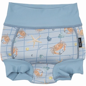 Mikk-Line Faded Denim AOP Baby Swim Pant Recycled Soft Touch Textile