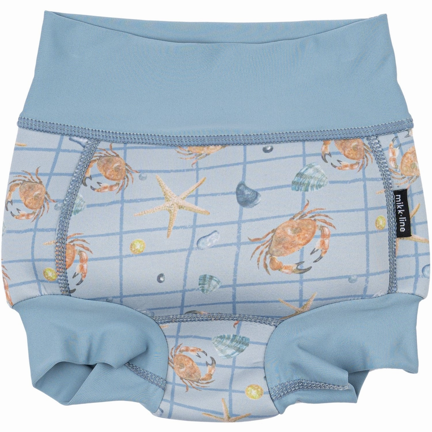 Mikk-Line Faded Denim AOP Baby Swim Pant Recycled Soft Touch Textile