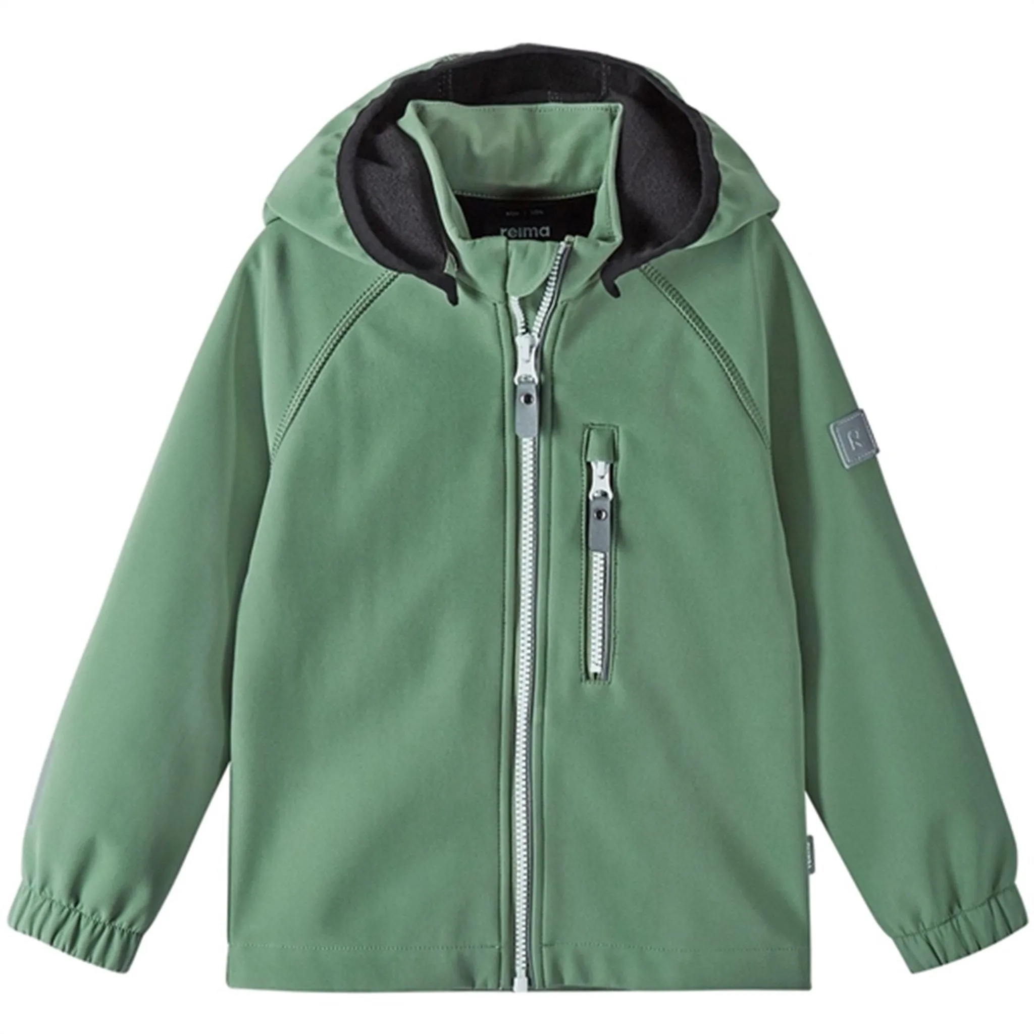 High Collar Support Reima Softshell Jacket Vantti Green Clay