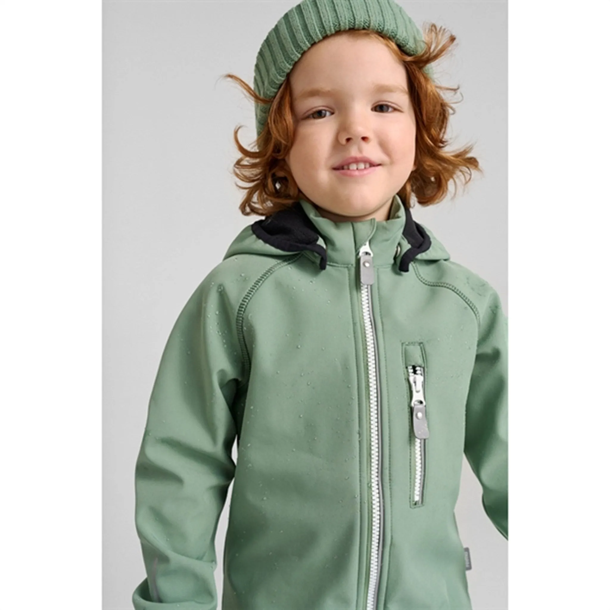 Reima Softshell Jacket Vantti Green Clay Time Seamless Seams