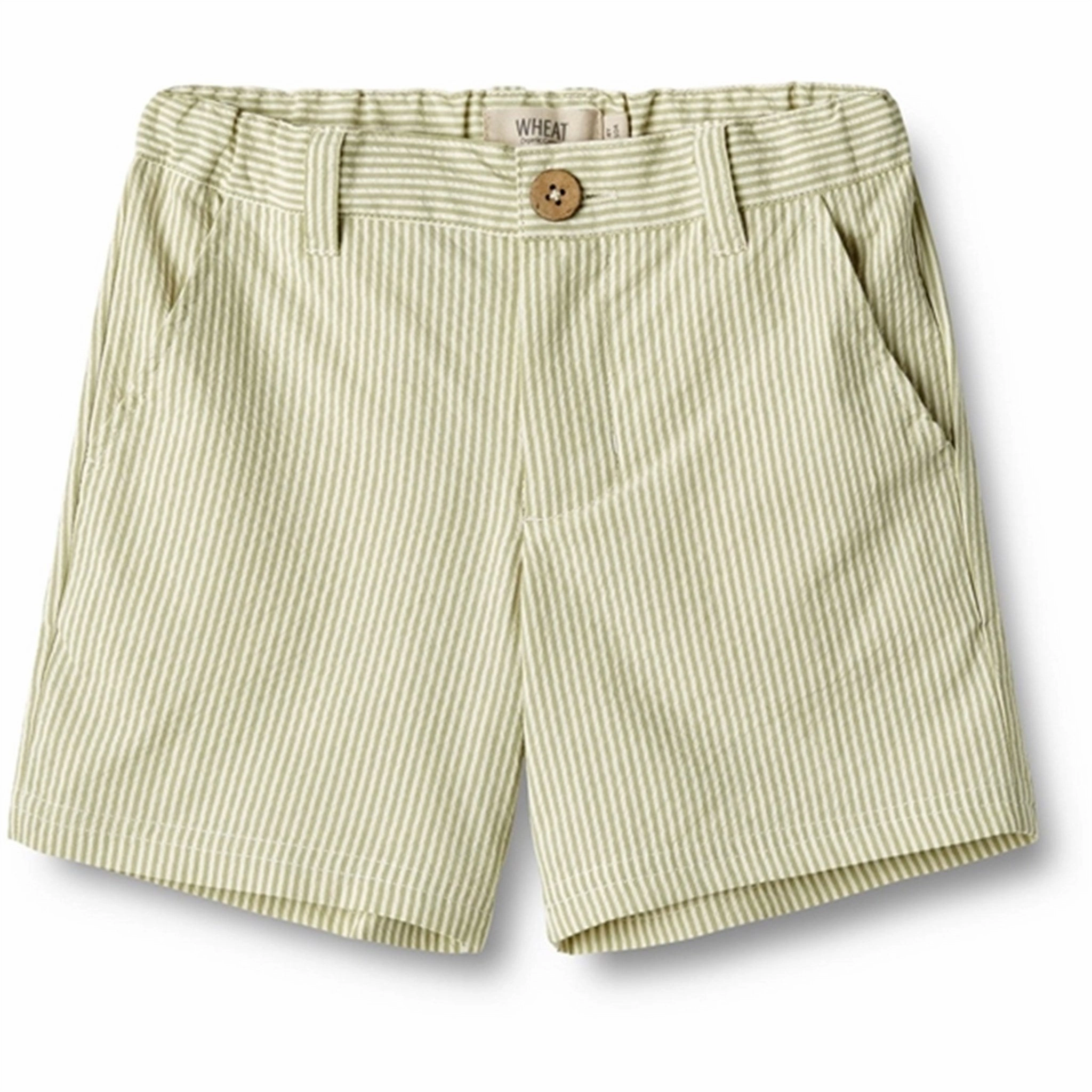 Friction Reducing Lining Snag Free Fabric Wheat Green Stripe Shorts Elvig