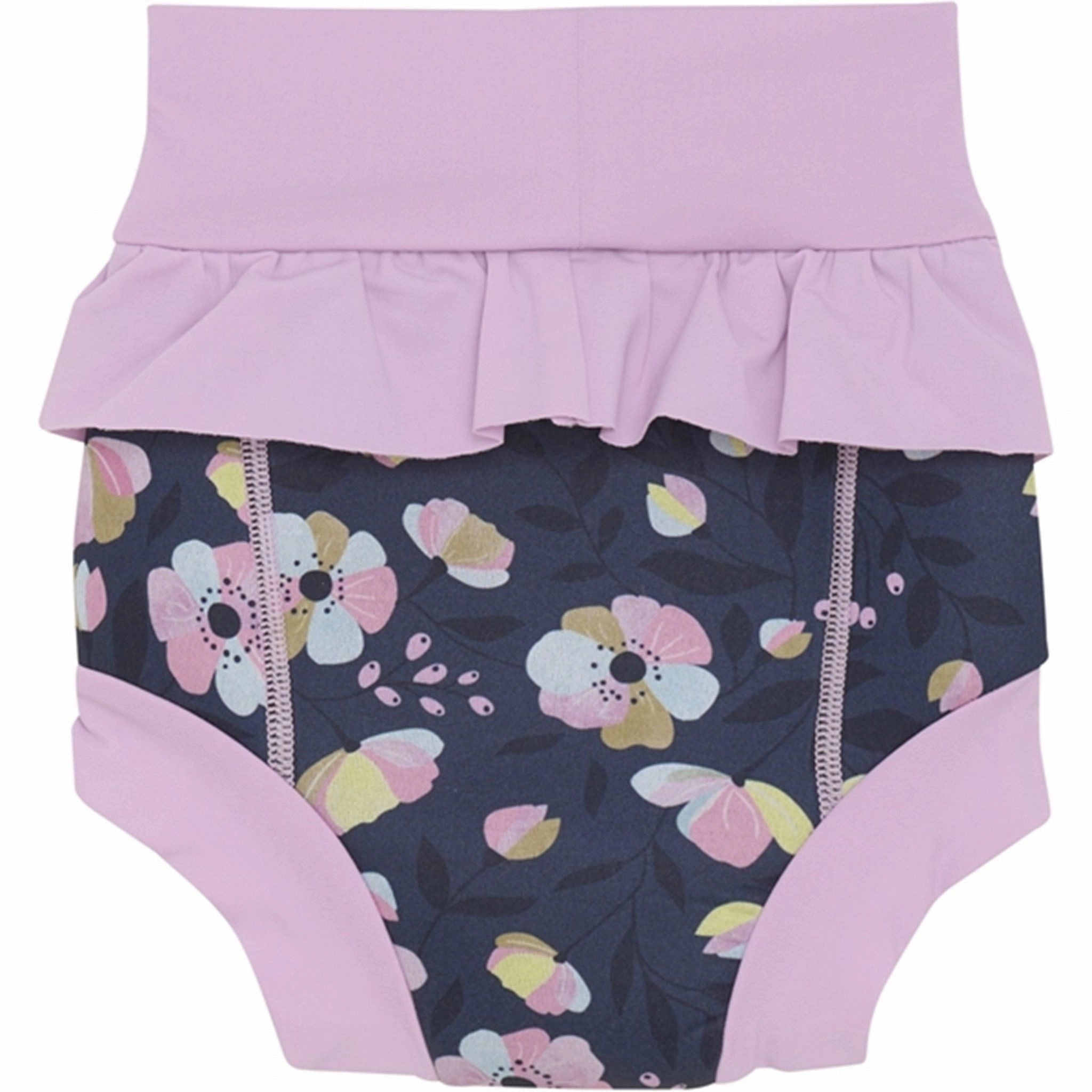 Color Kids Swim Trunks with Frill Flower AOP Lavender Mist Smooth inner lining Low Maintenance