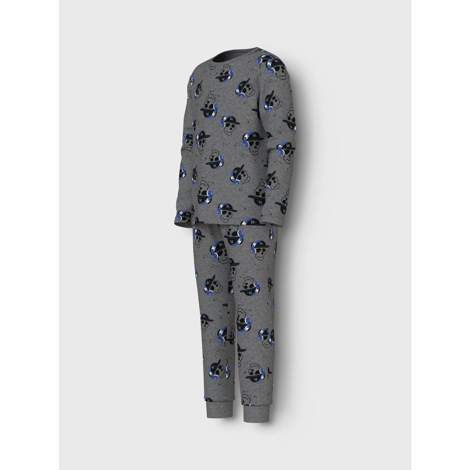 Layered Hem Details Name It Dark Grey Melange Nkmnightset Dark Grey Mel Skull Noos