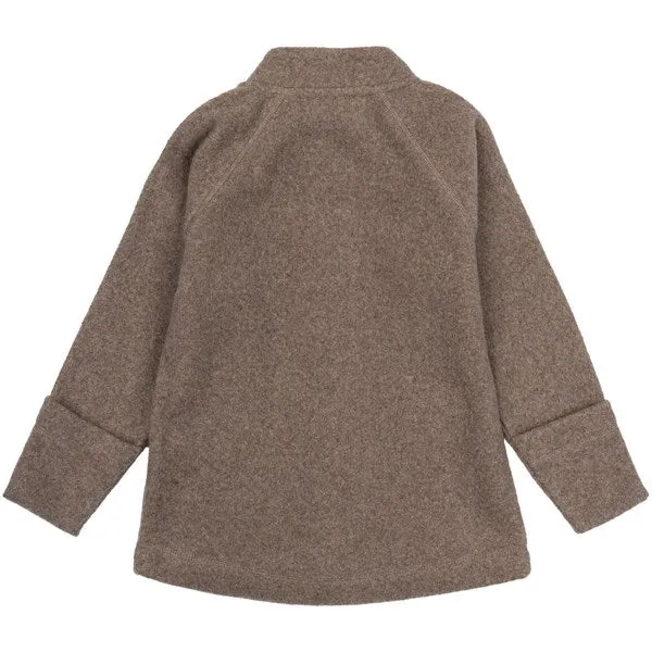 Mikk-Line Cotton Fleece Jacket Melange Denver Weekend Chill Classic Style Outfit