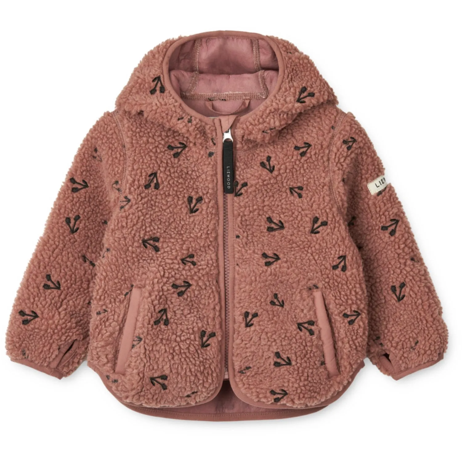 LieWood Cherries / Dark Rosetta Mara Pile Jacket With Ears Breathable wear