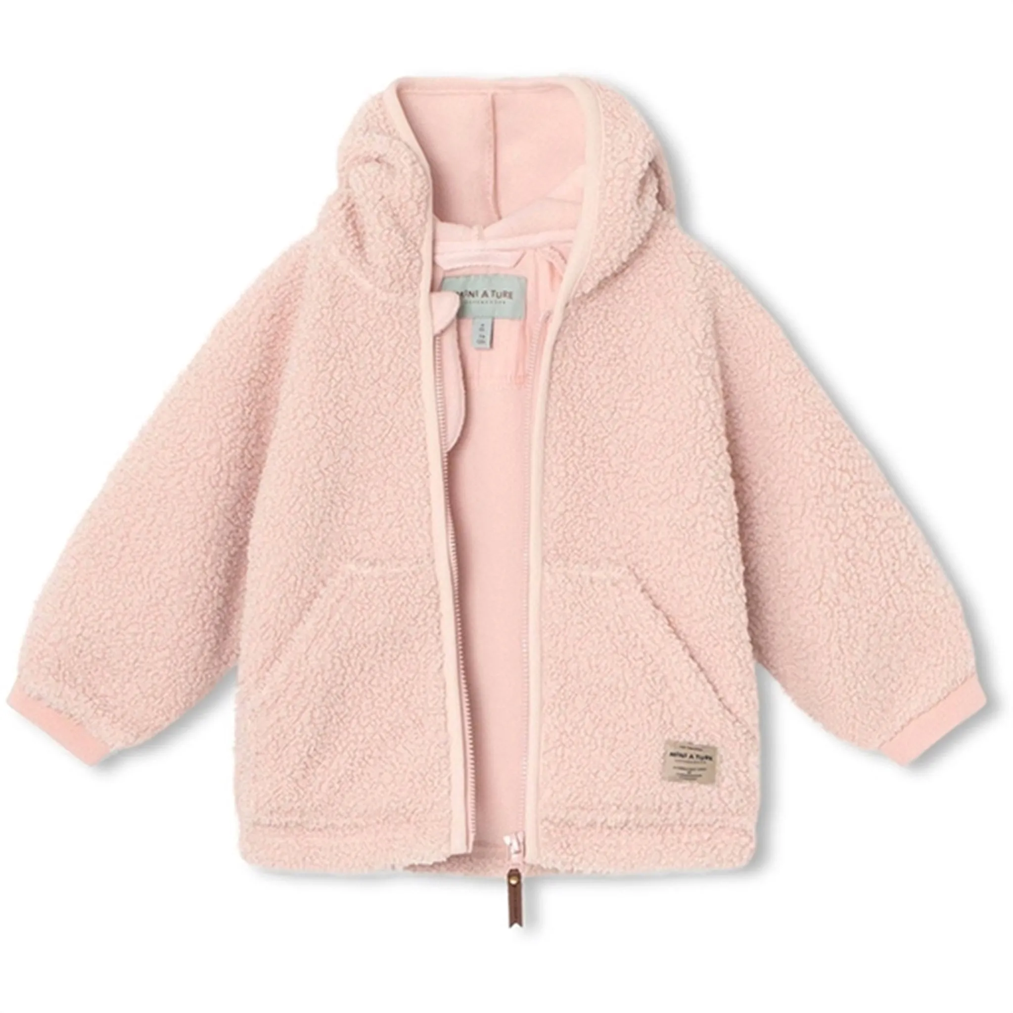 MINI A TURE Liff Teddy Fleece Jacket Rose Smoke Soft Outfit