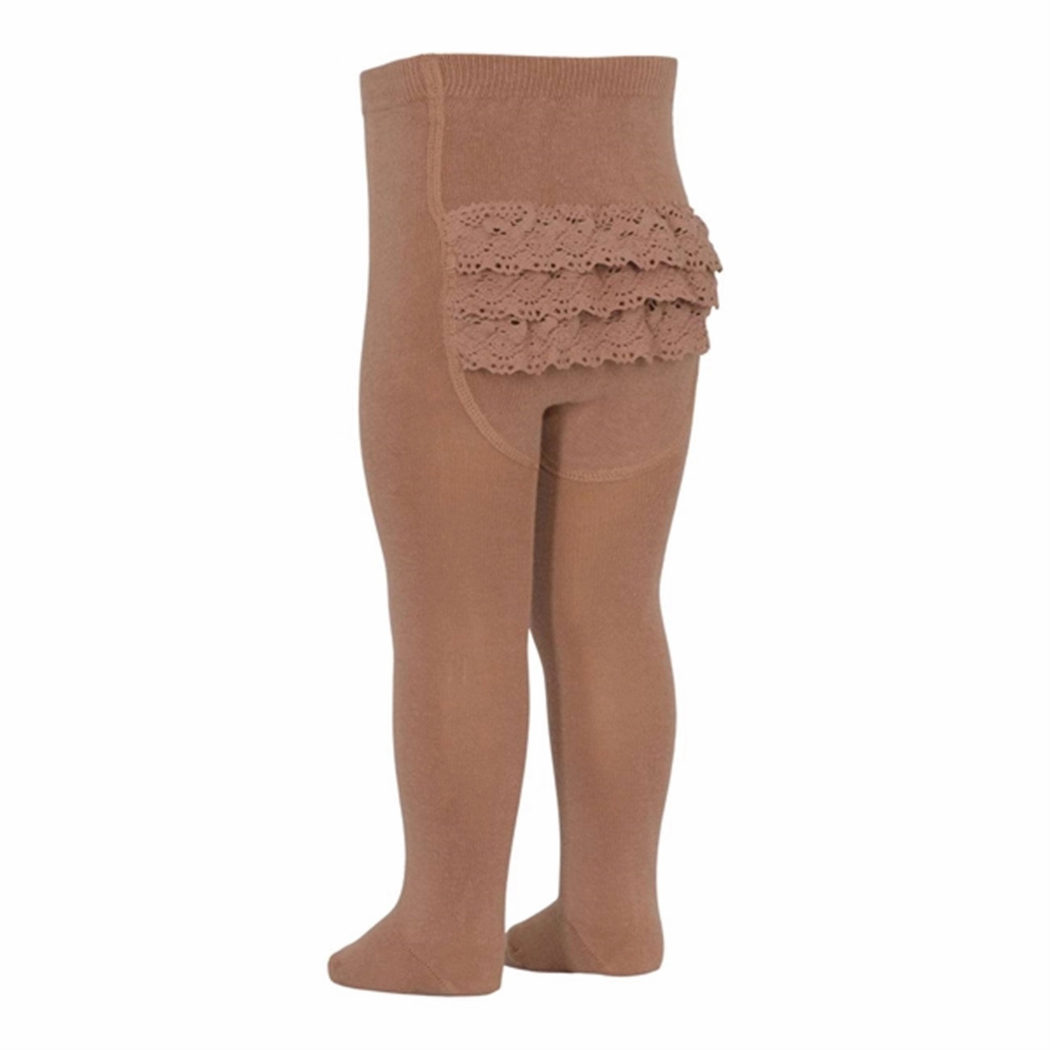 MP 350 Cotton Tights Lace 858 Tawny Brown Geometric-pattern