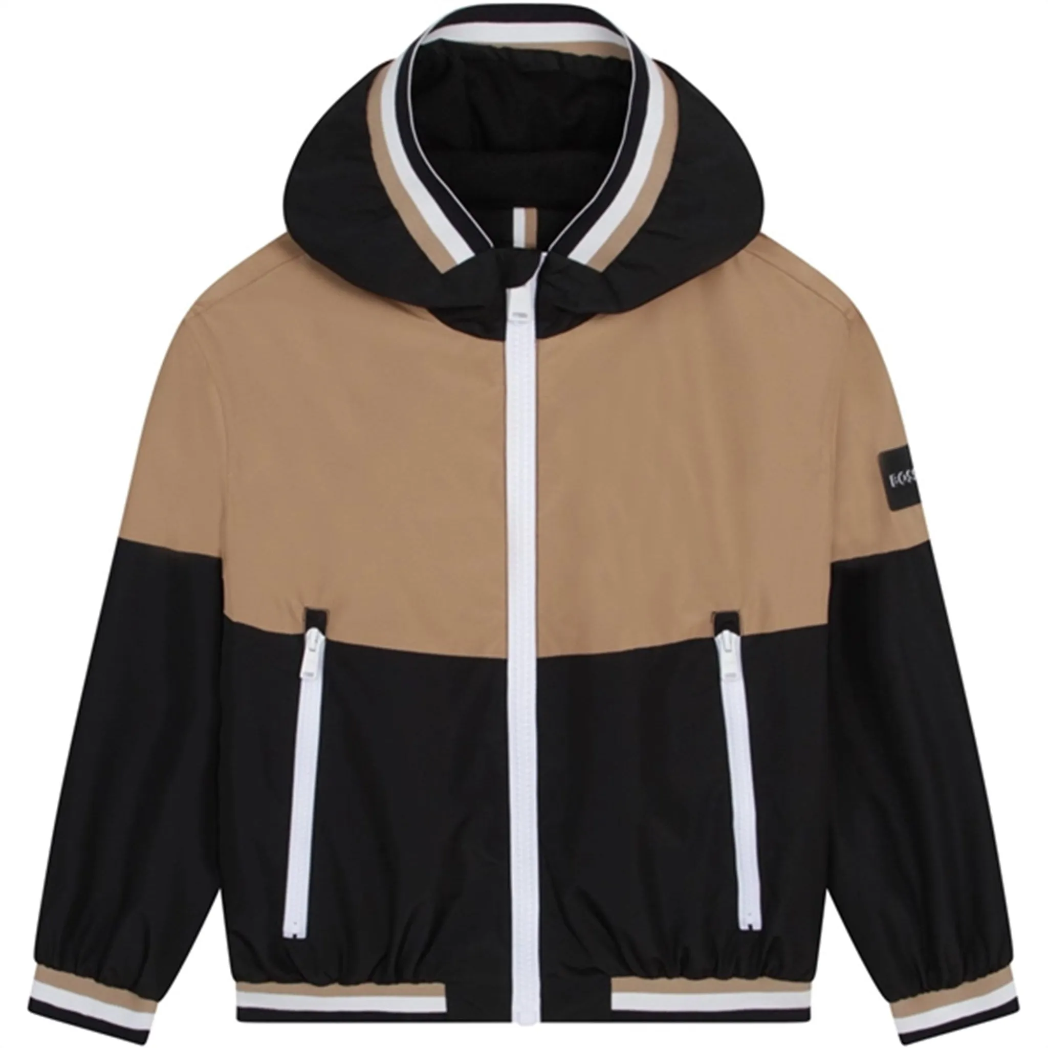 Hugo Boss Hooded Windbreaker Black detachable sleeves