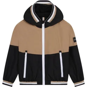 Hugo Boss Hooded Windbreaker Black detachable sleeves