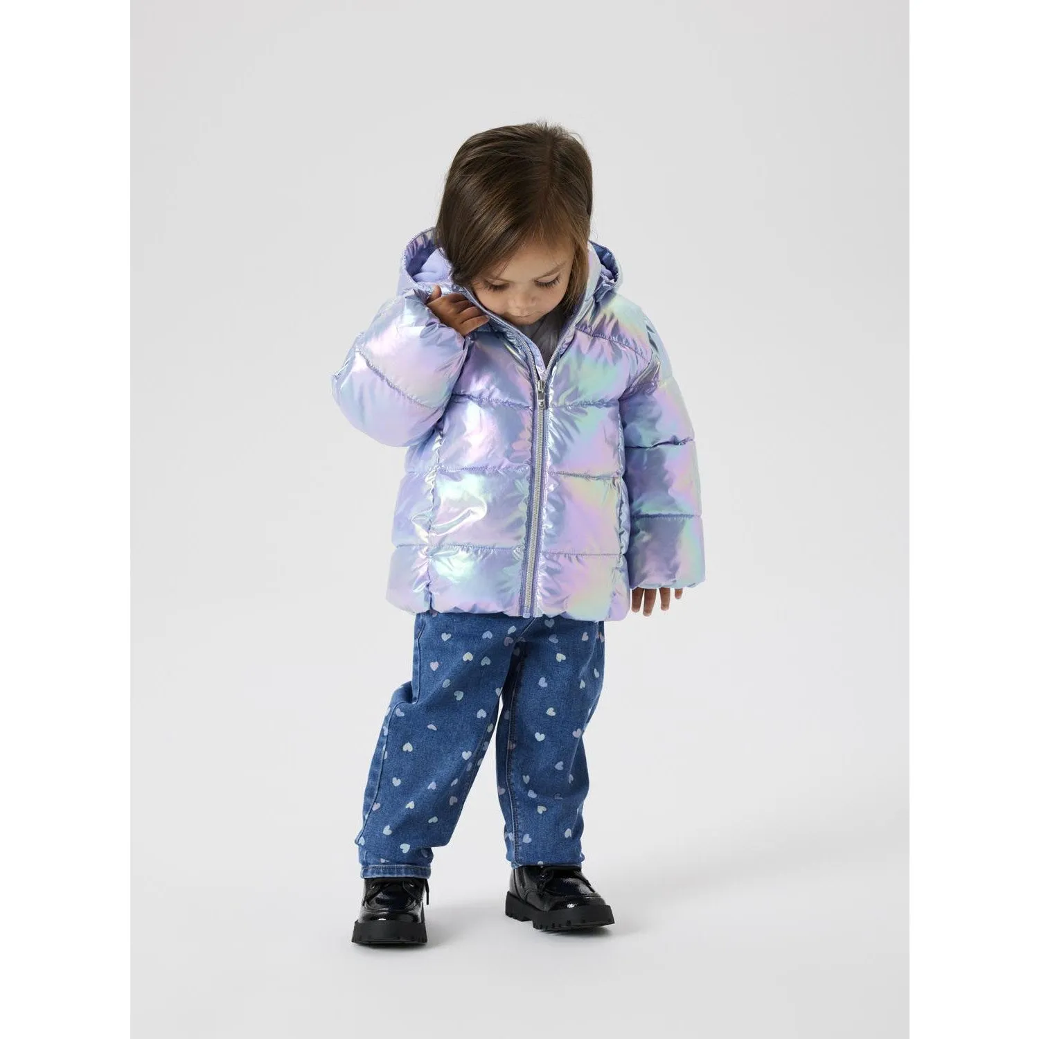 Name It Pastel Lilac Nmfmolina Puffer Jacket Shiny suitable for holidays SeamSealed Construction