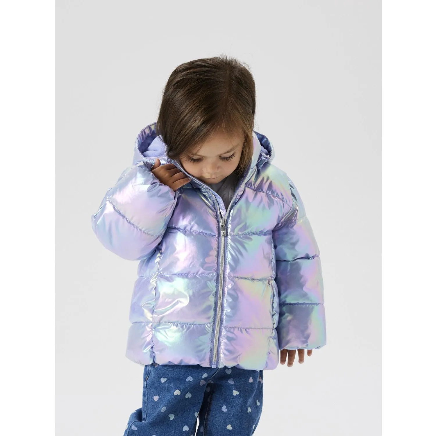 Name It Pastel Lilac Nmfmolina Puffer Jacket Shiny Stylish-design Adaptive Climate Control