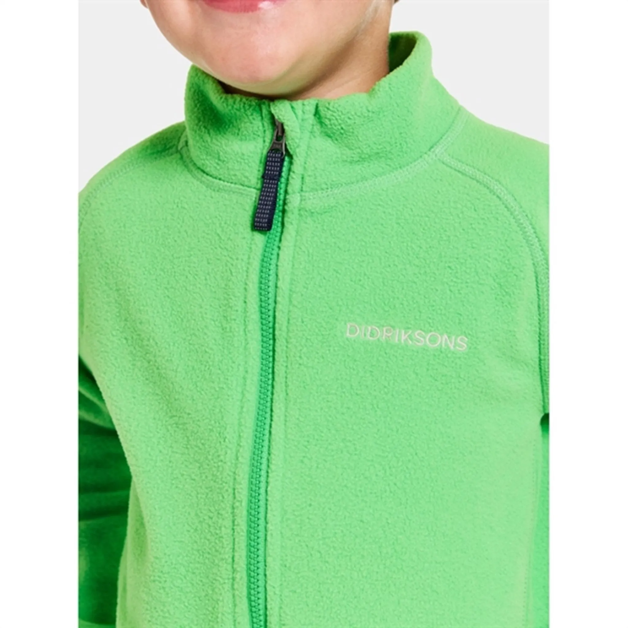 Base Comfort Didriksons Frog Green Monte Kids Fleece Cardigan