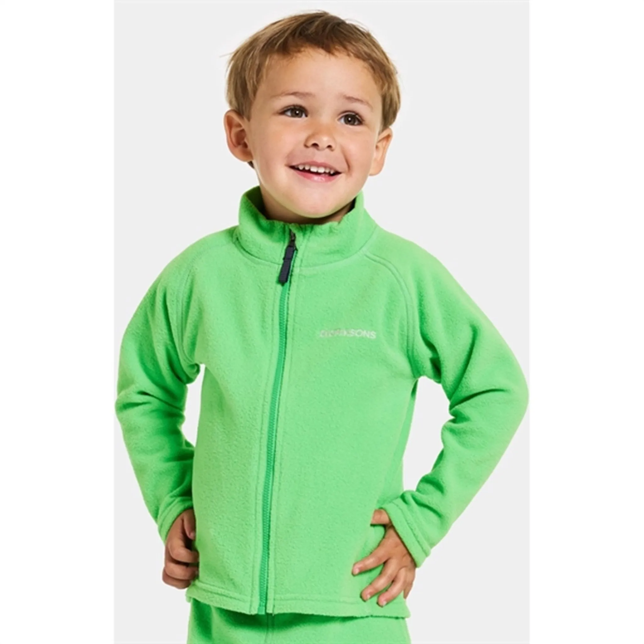 Layer Combo Didriksons Frog Green Monte Kids Fleece Cardigan