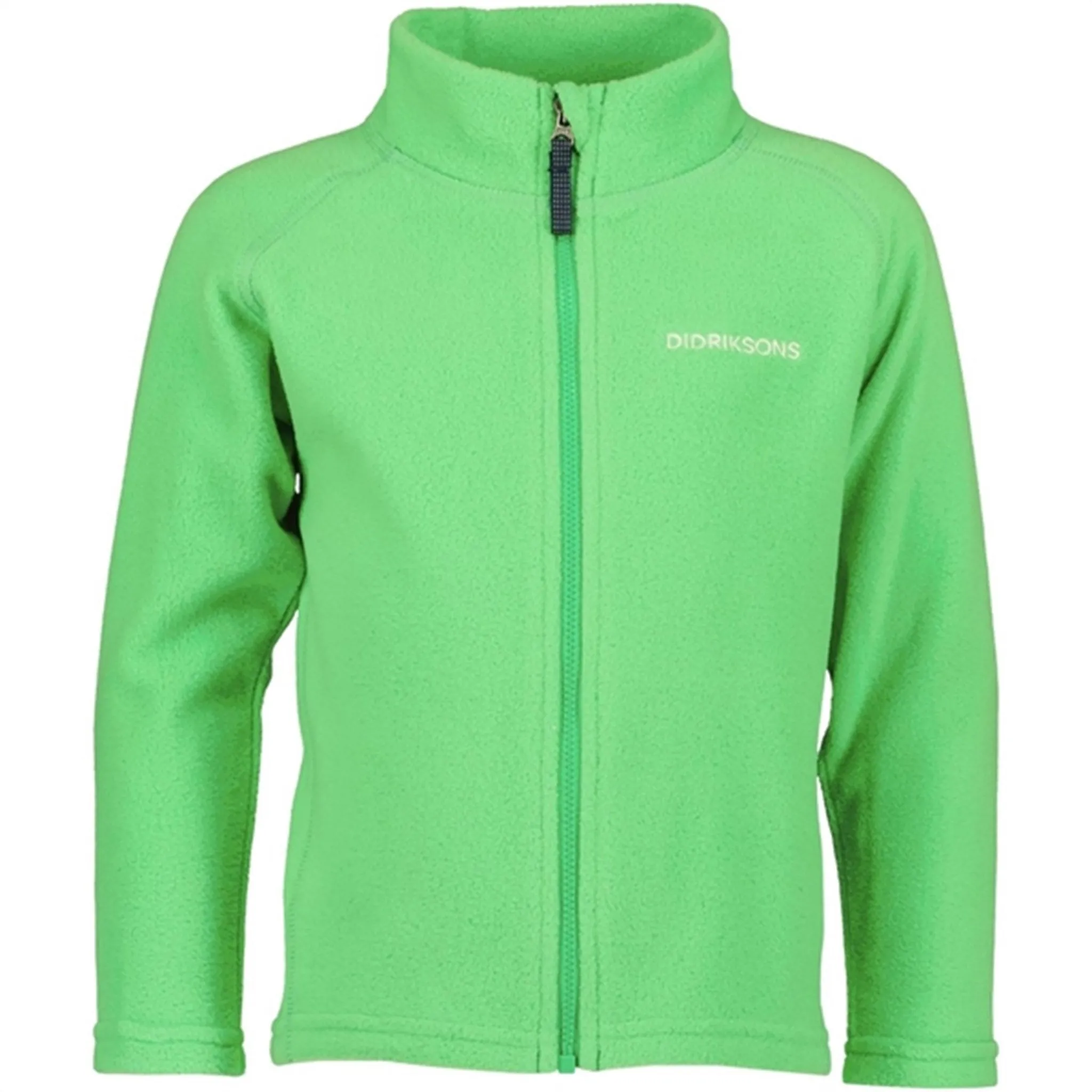 Snow Adventure Didriksons Frog Green Monte Kids Fleece Cardigan