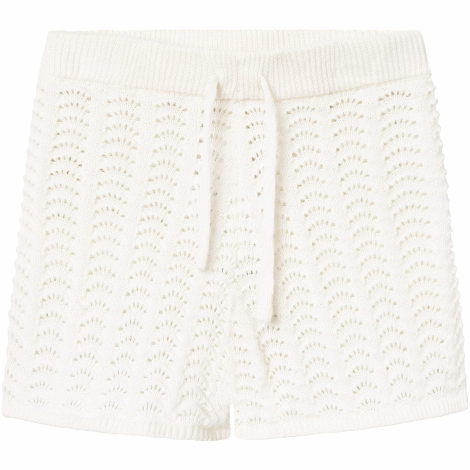 Lil'Atelier Coconut Milk Johanna Knit Shorts Bold Patterns StretchWaistband