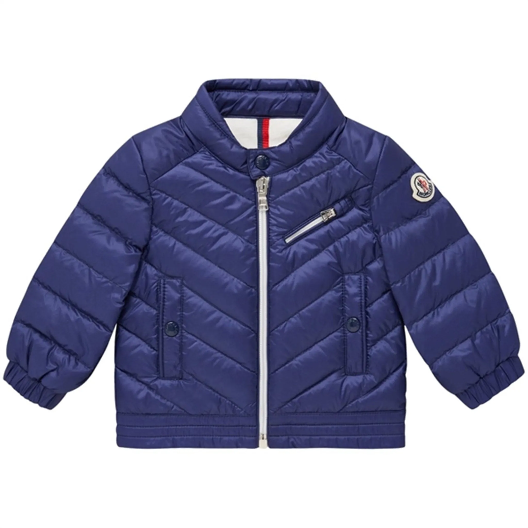 Moncler Aizo Biker Down Jacket Dark Blue Vintage-inspired shirt