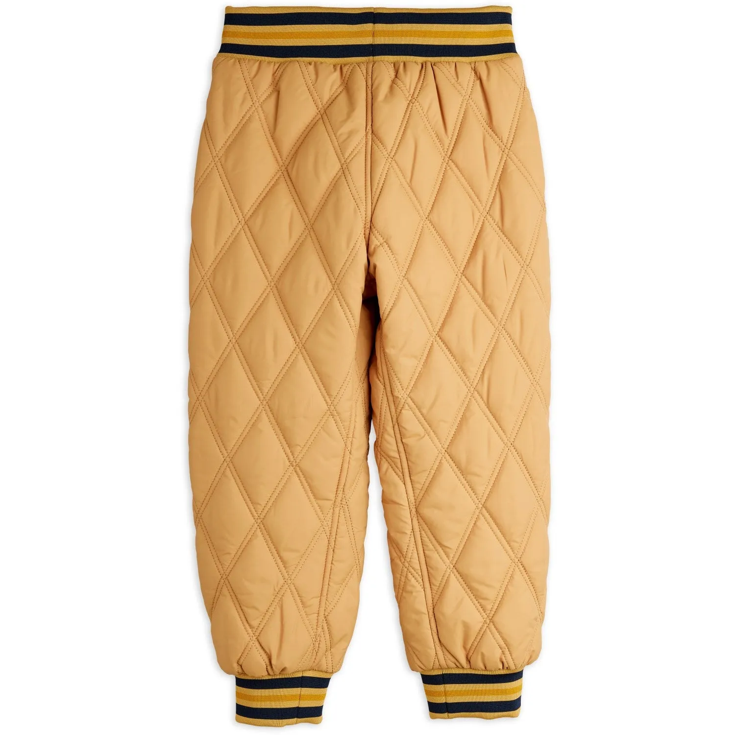 Mini Rodini Beige Ritzratz Patch Quilted Outerwear Trousers Cropped-Length