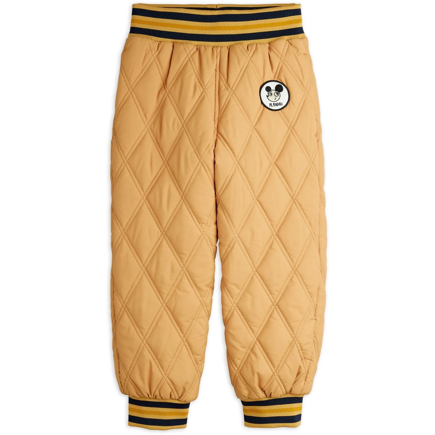 Mini Rodini Beige Ritzratz Patch Quilted Outerwear Trousers Sport Friendly