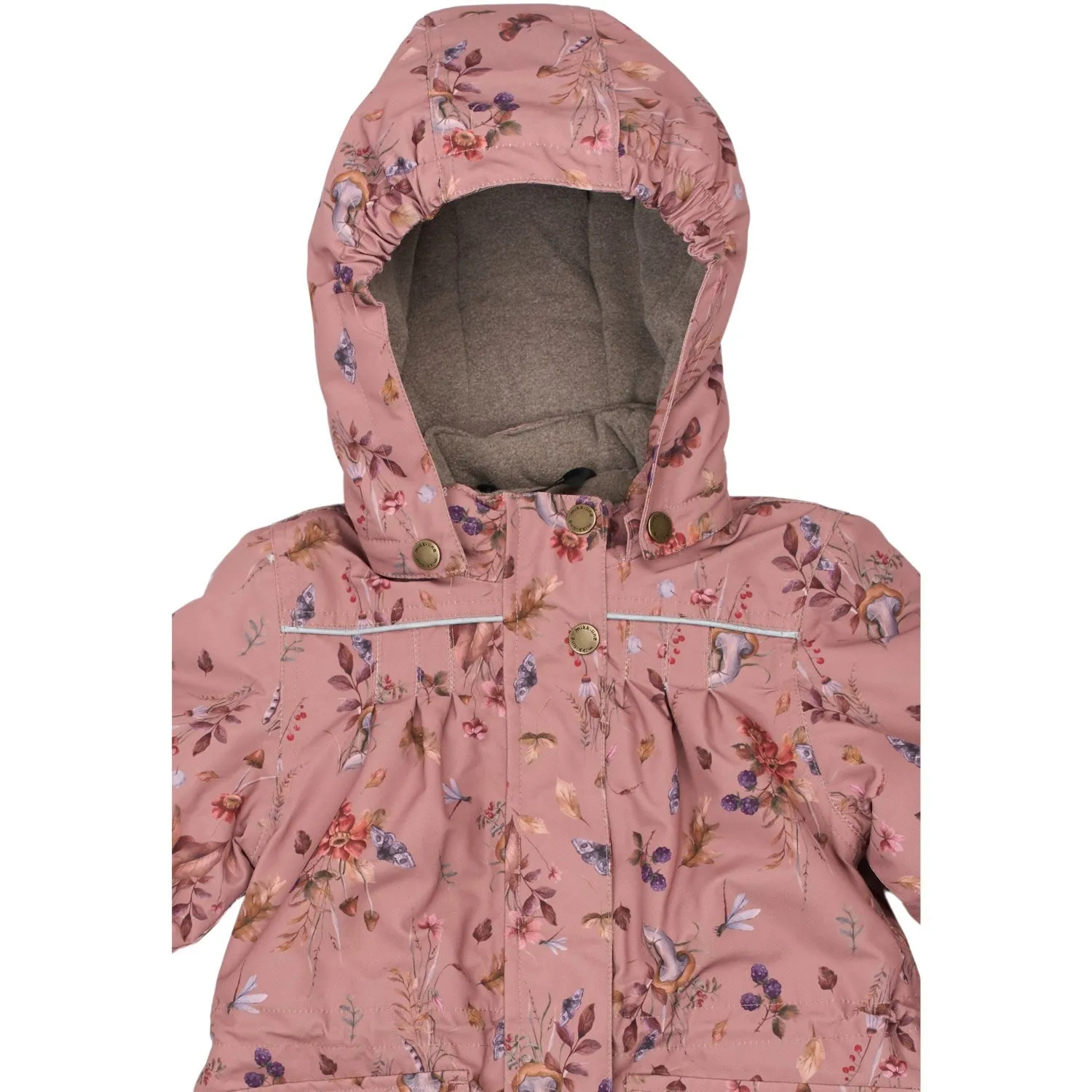 Mikk-Line Burlwood Polyester Girls Jacket AOP Floral Noise Reduced Fabric Souvenir