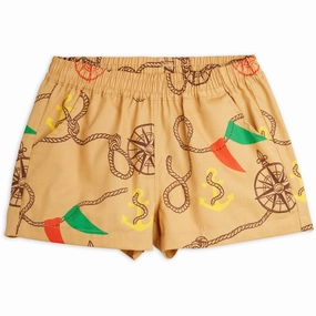 Mini Rodini Beige Nautical AOP Woven Shorts Tennis wear