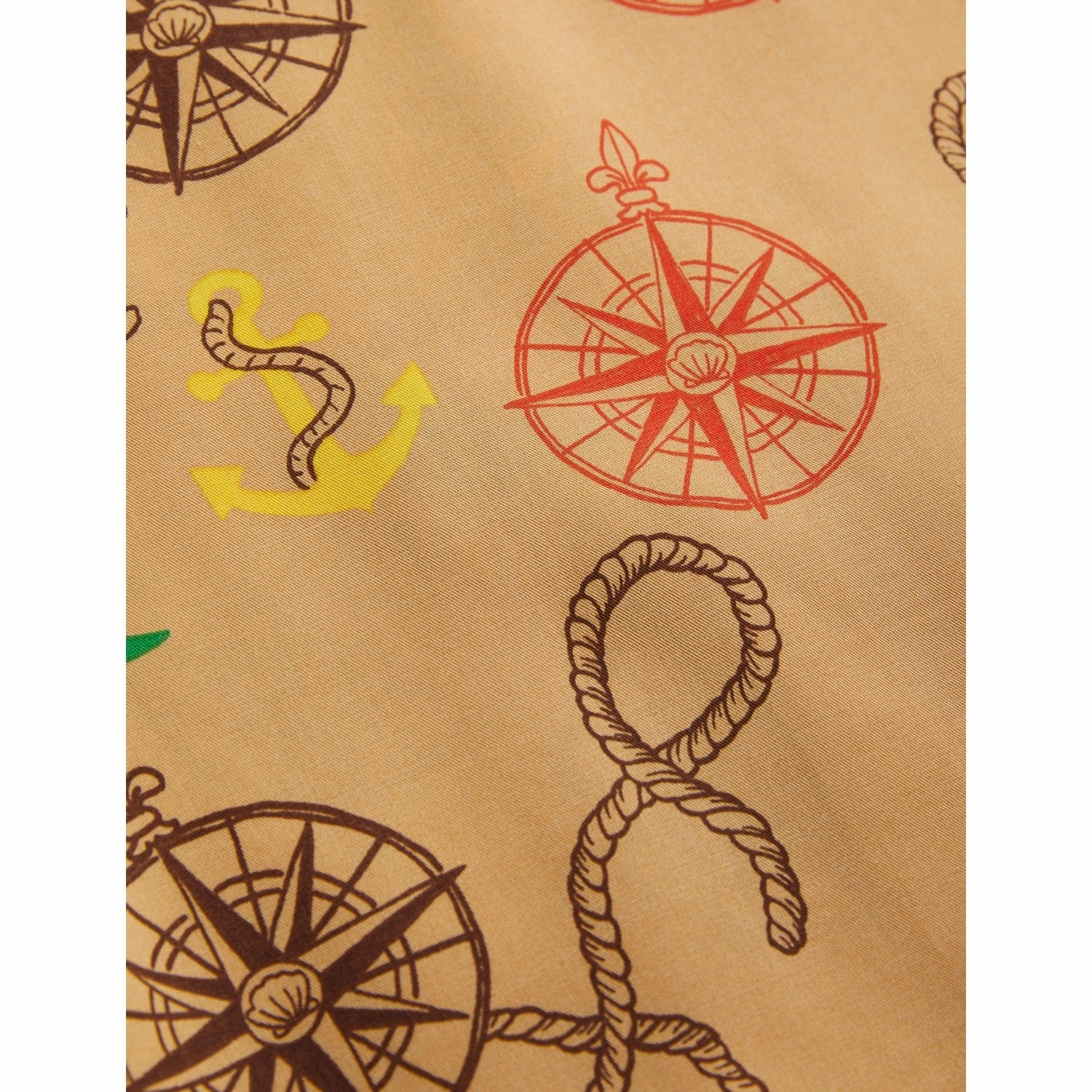 Mini Rodini Beige Nautical AOP Woven Shorts thermal fabric Hot Day