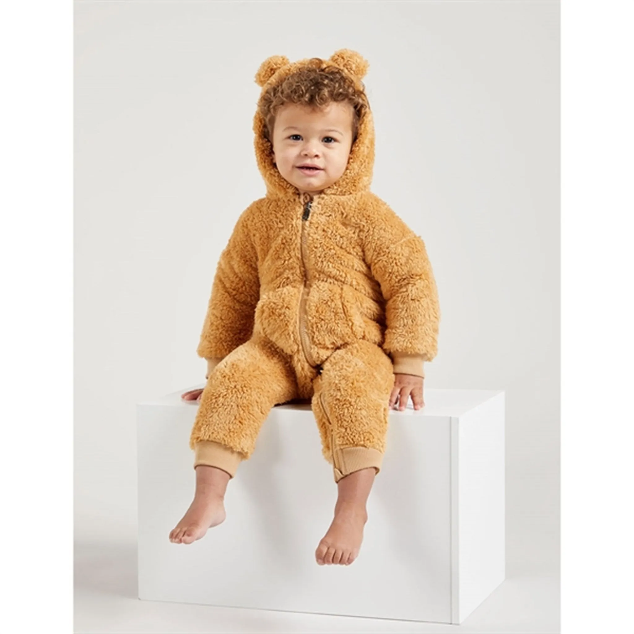 Structured-Shape Wrap-Style Levi's Sherpa Stroller Suit Iced Coffee