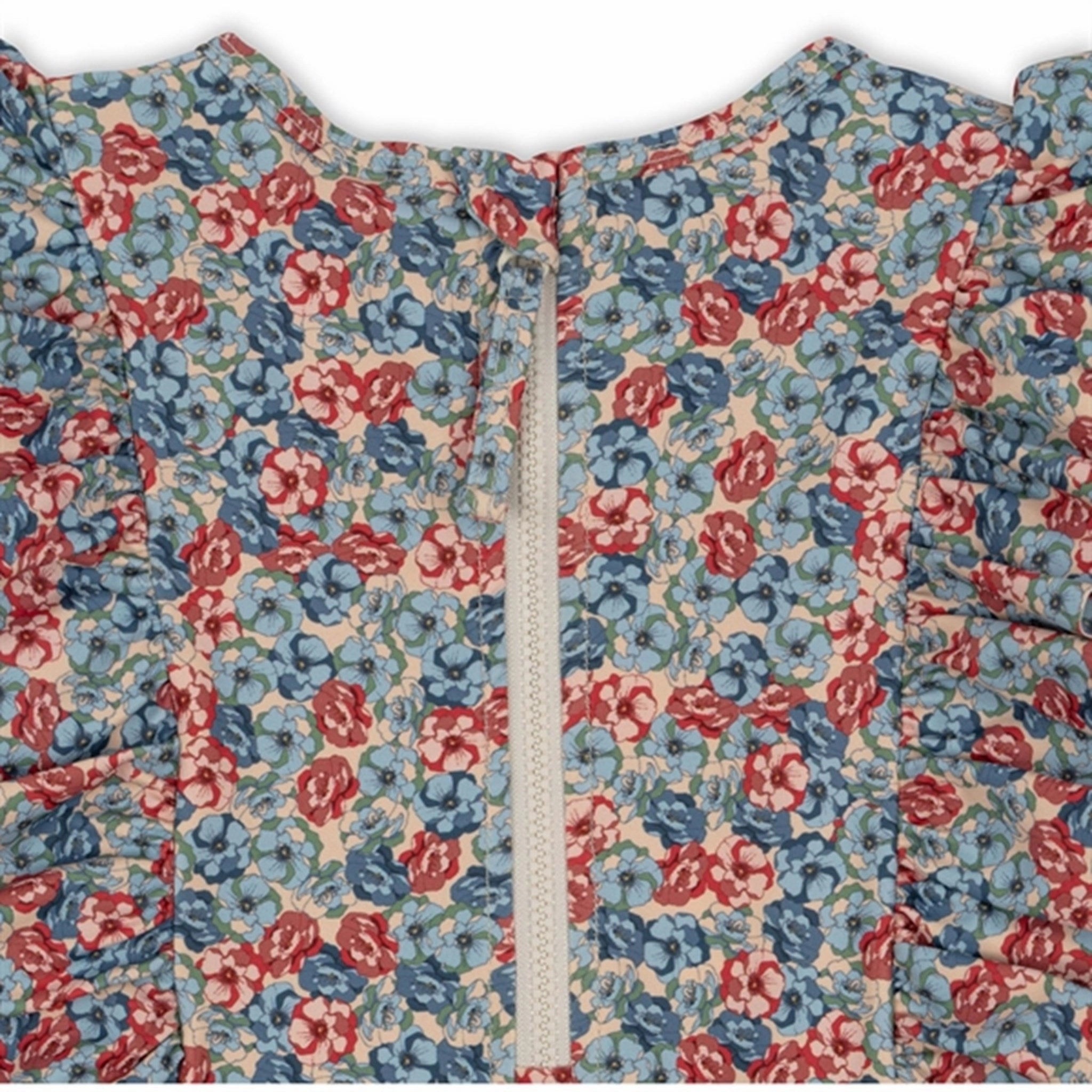 Konges Sl?jd Manuca Frill Swim Blouse Rosie Blue Anti Pilling Technology