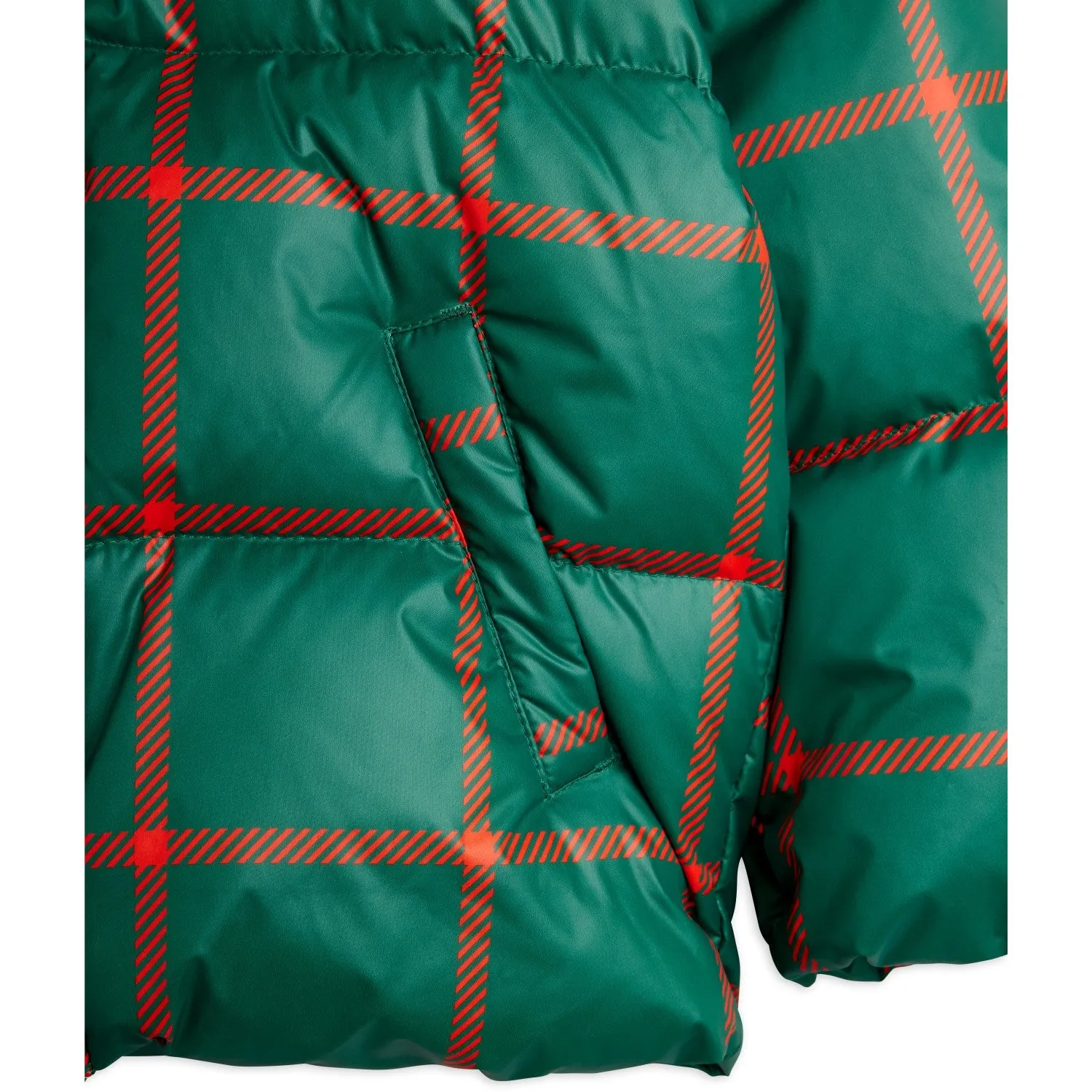 Mini Rodini Green Plaid AOP Citypuffer Bestseller