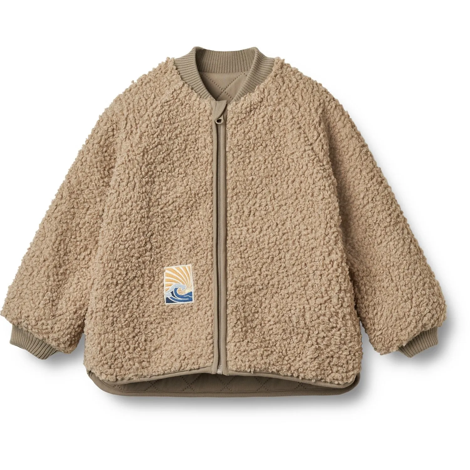 Wheat Beige Stone Reversible Thermo Jacket Lake Pocket-Detail