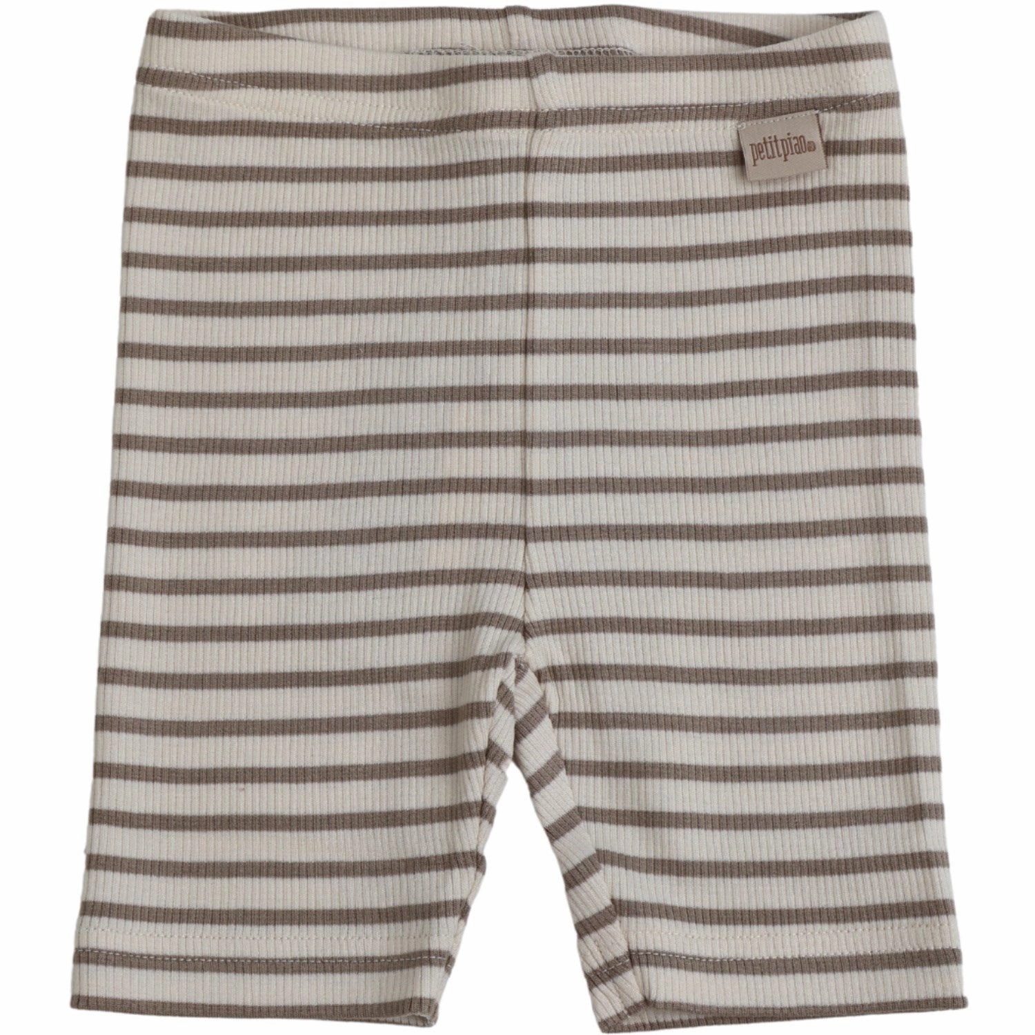 Petit Piao Simply Taupe Shorts Tights Modal Striped Cargo Pockets Travel Clothing