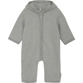 Huttelihut Light Grey Melange Pram Suit Ears Cot. Fleece windproof Lightweight