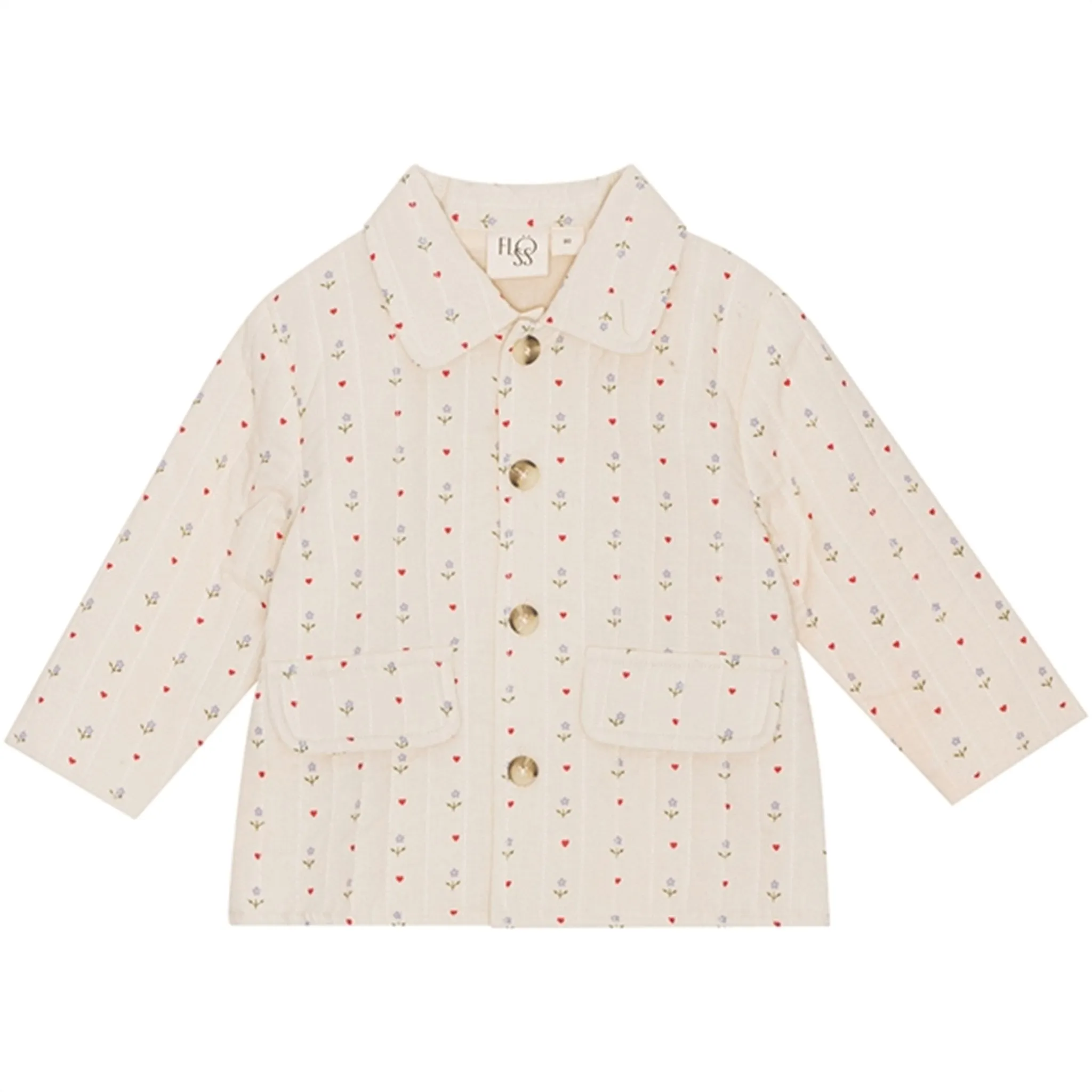 Fl?ss Wilma Quiltet Jacket Heart Print Frost Shield