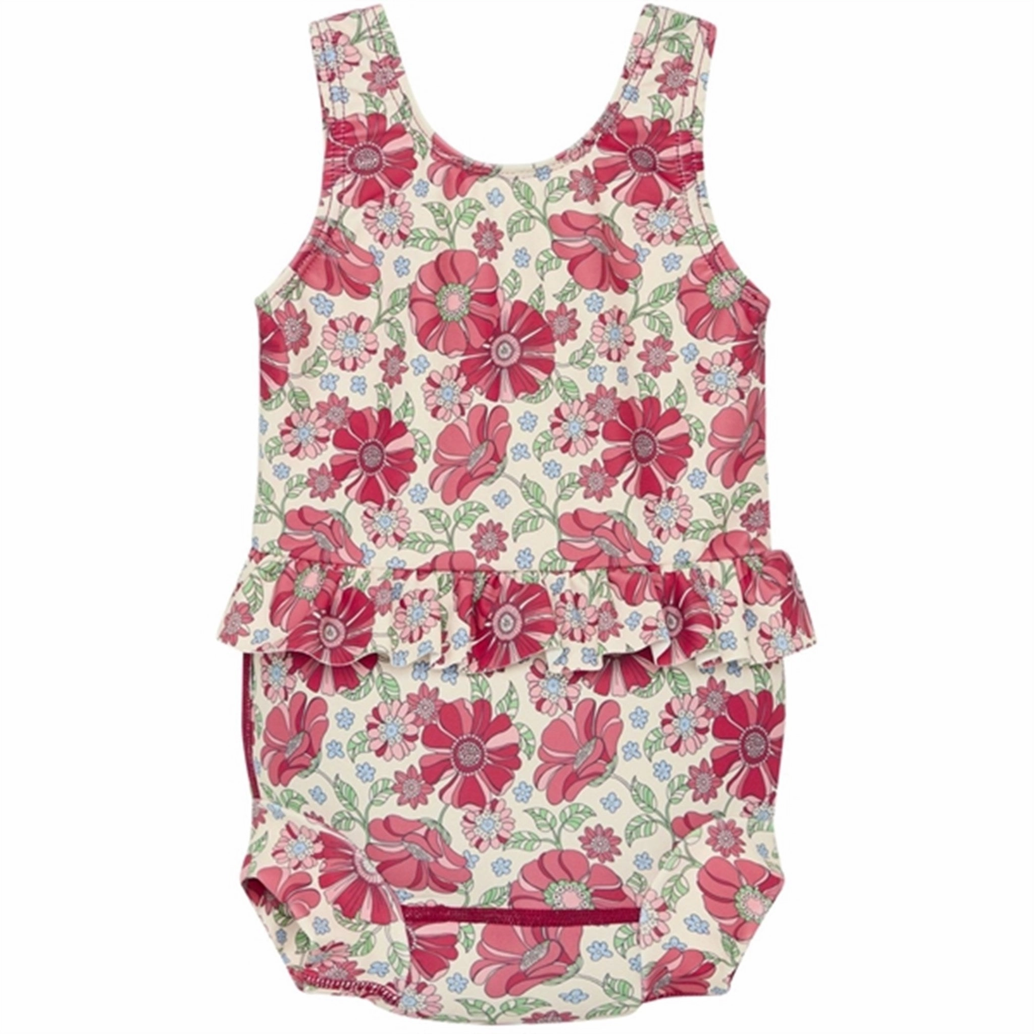 Hust & Claire Soft Pink Maddie Diaper Swimsuit animal-print