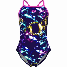 Arena Multi Girl'S Arena Soap Bubbles Swimsuit Light Drop Back Swimwear Fashion Rubberized grip