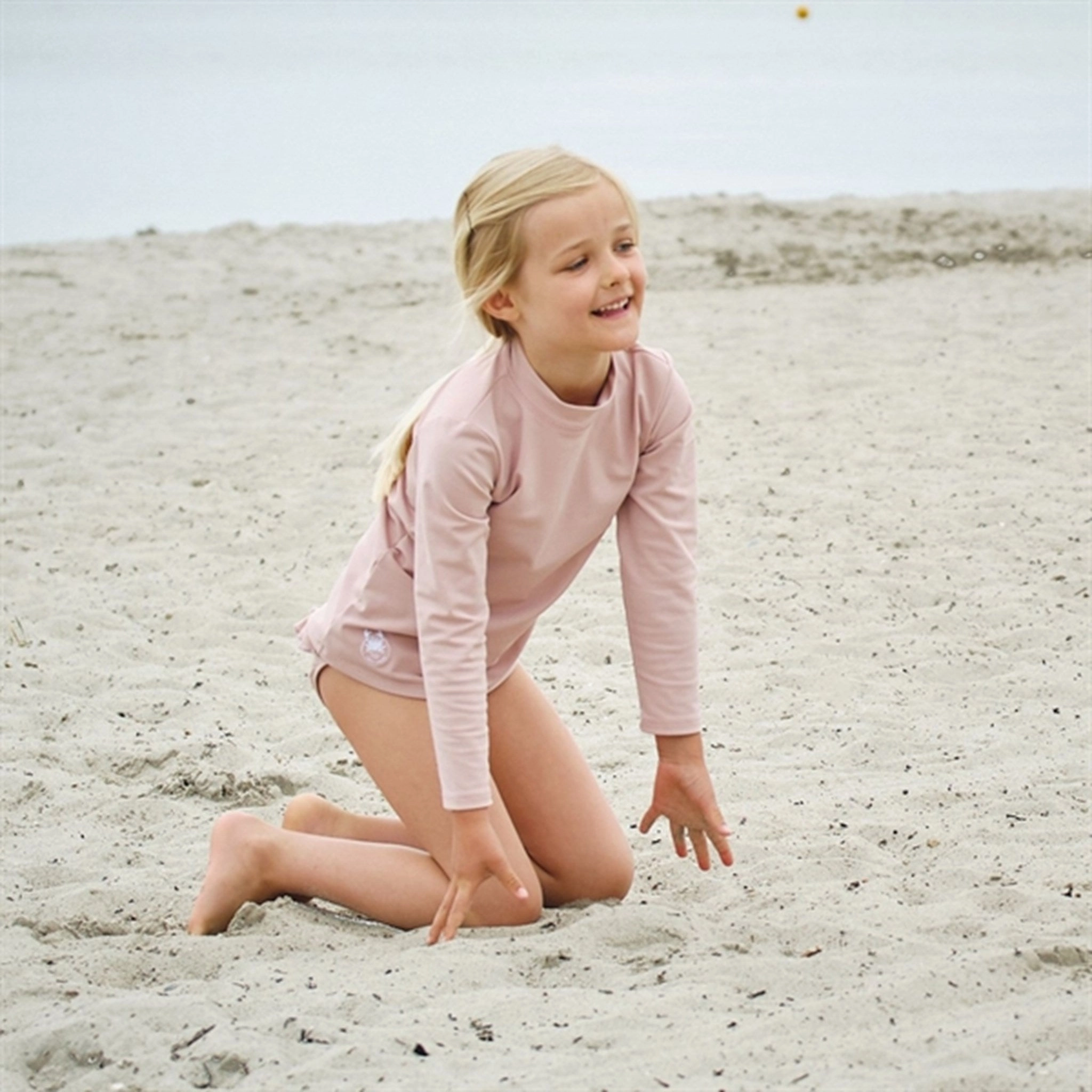 Petit Crabe Rose Nude Sydney Swim Shirt Striped-Pattern Sweat Wicking Backing