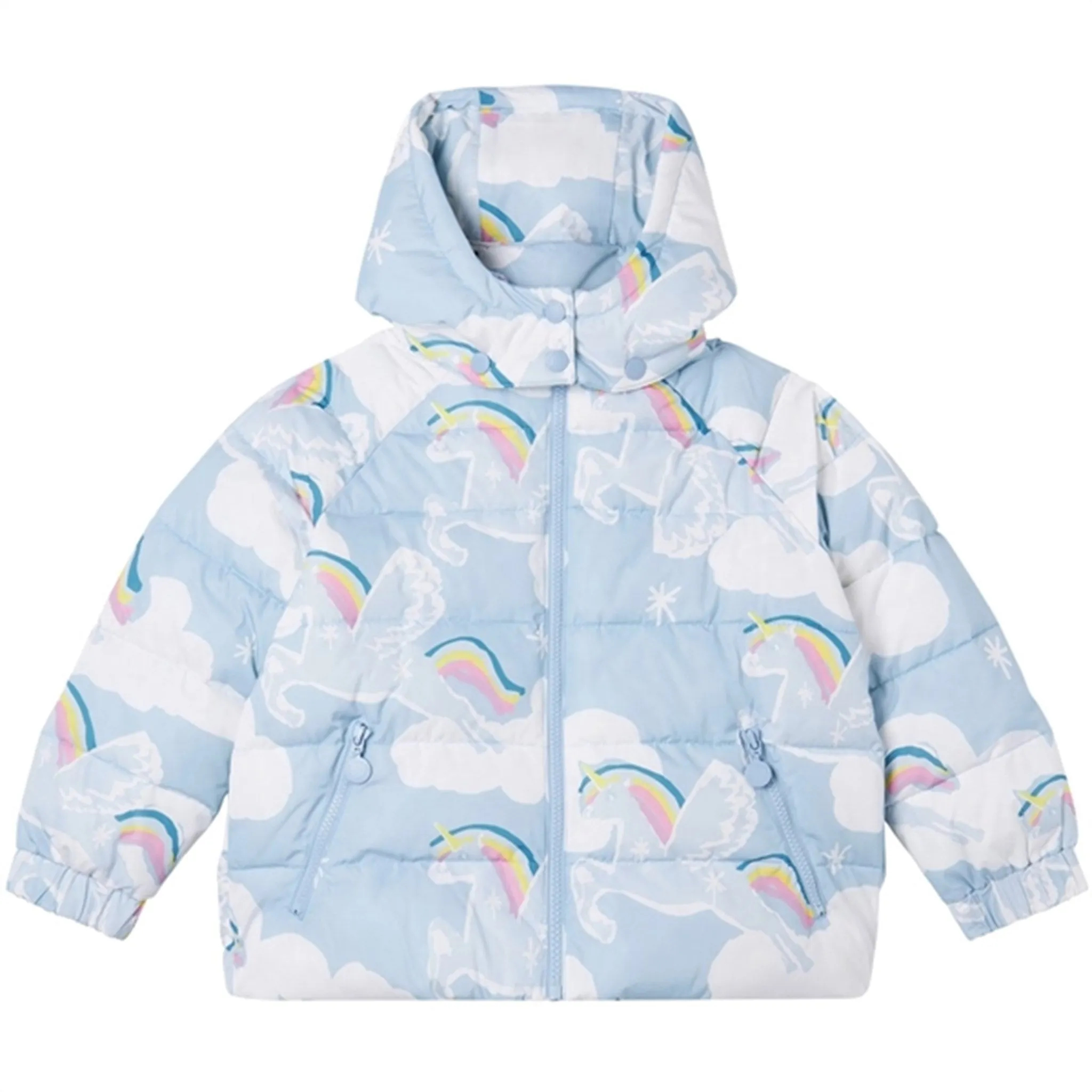 Stella McCartney Celeste/Multicolor Down Jacket Anti-bacterial Cuffed-Sleeve