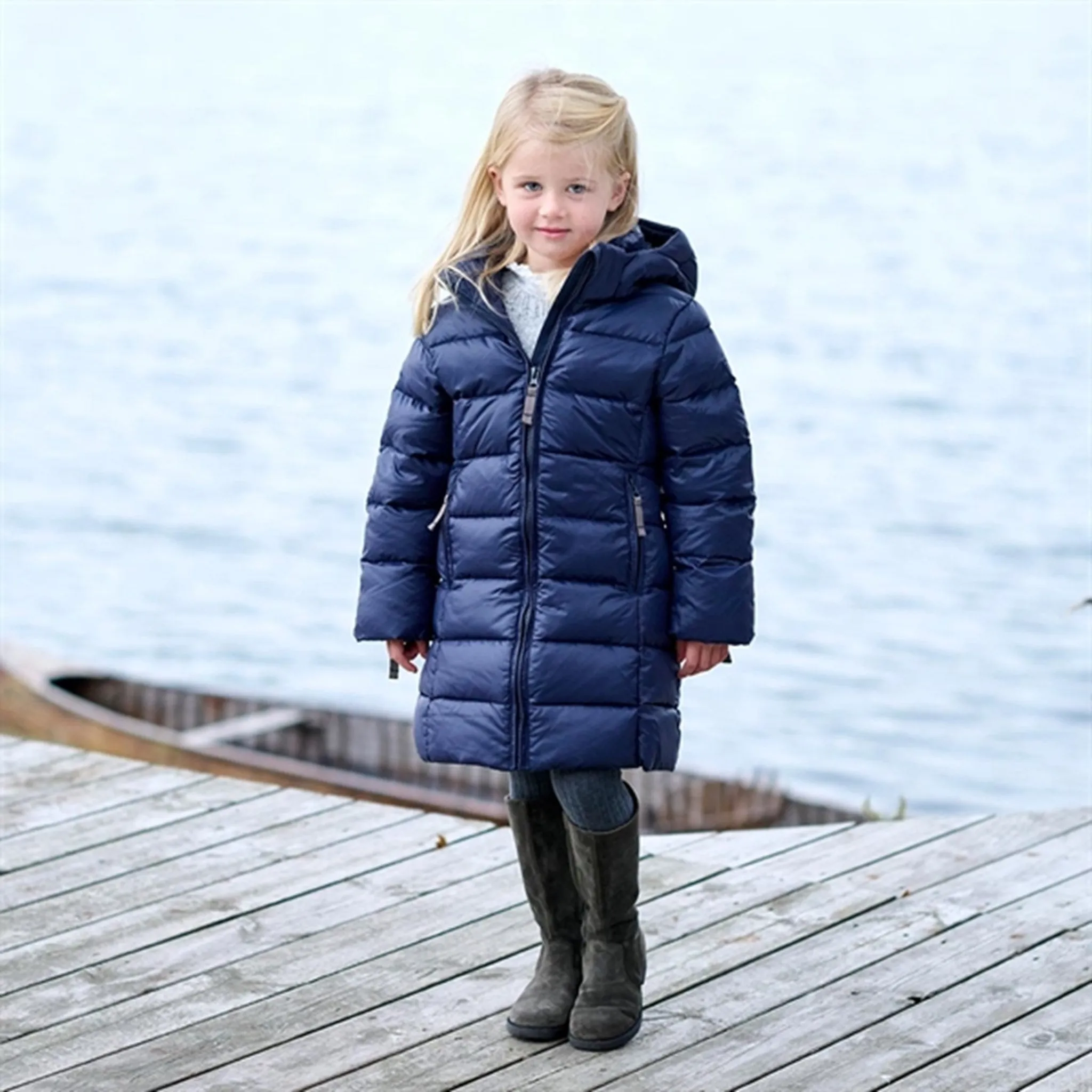 Classic collared blouse Trendy textured shirt Ver de Terre Featherlight Girls A Down Coat Navy
