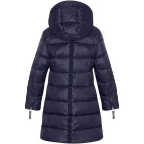 Ruched-Detail Ver de Terre Featherlight Girls A Down Coat Navy