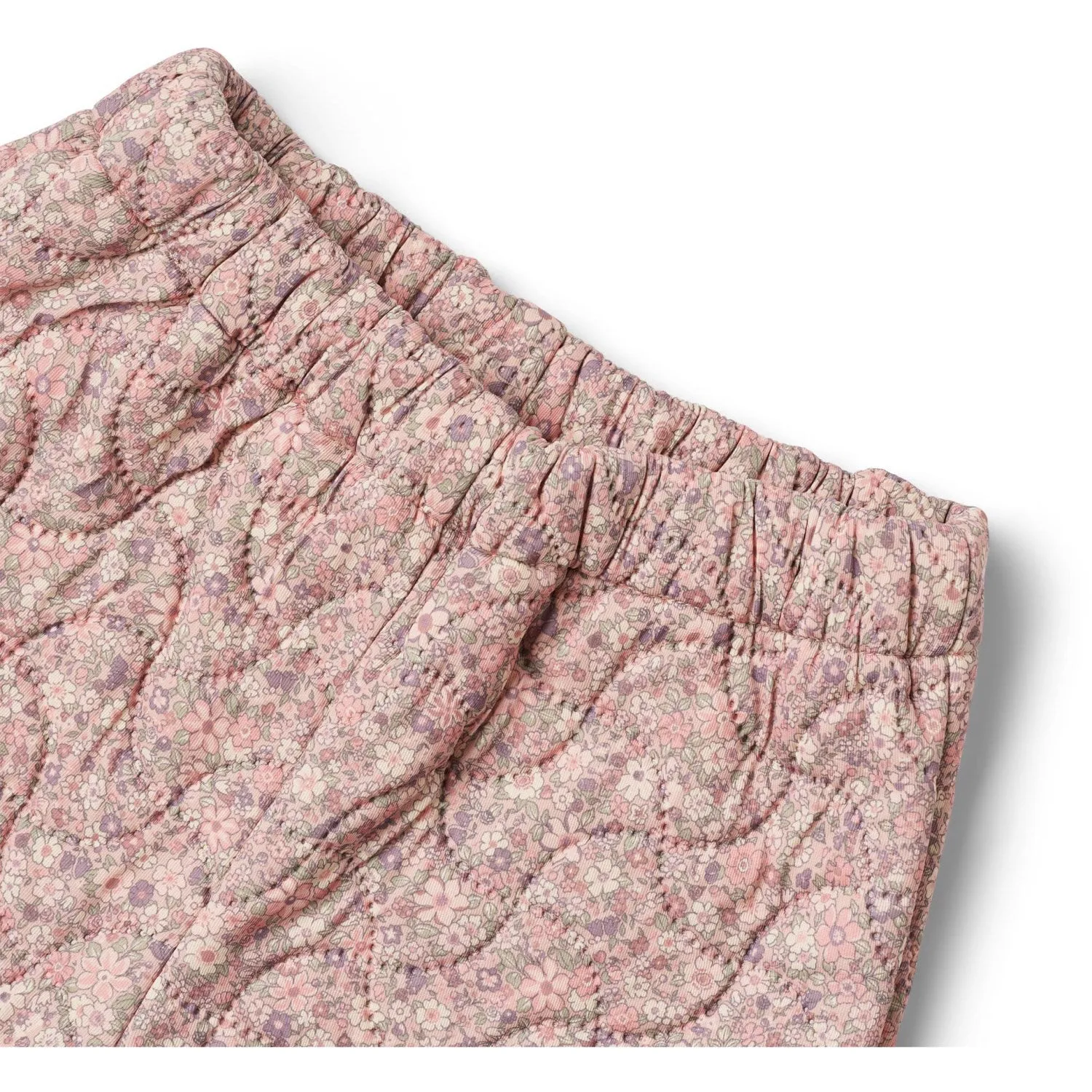 Rhinestone-Detail Wheat Powder Flower Meadow Thermo Pants Alex