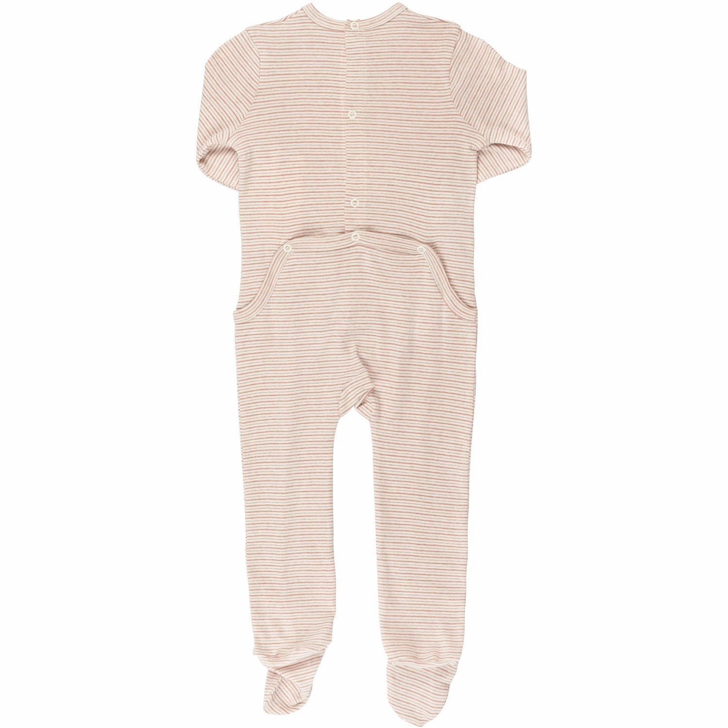 COPENHAGEN COLORS Soft Pink Stripe Striped Full Body W. Back Opening Daily Model Casual Worker