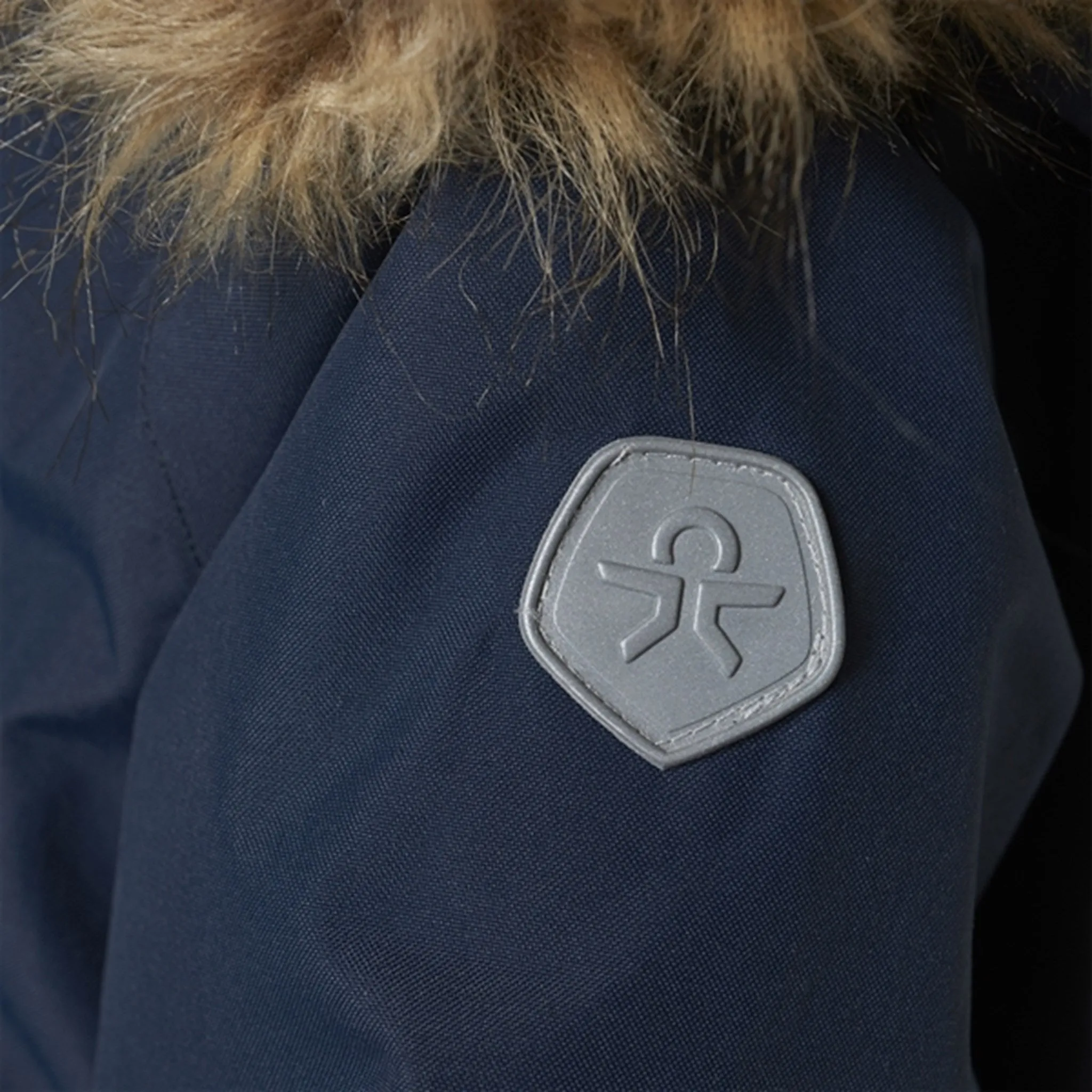 Luxury-Fabric Color Kids Coverall w. Faux Fur Total Eclipse