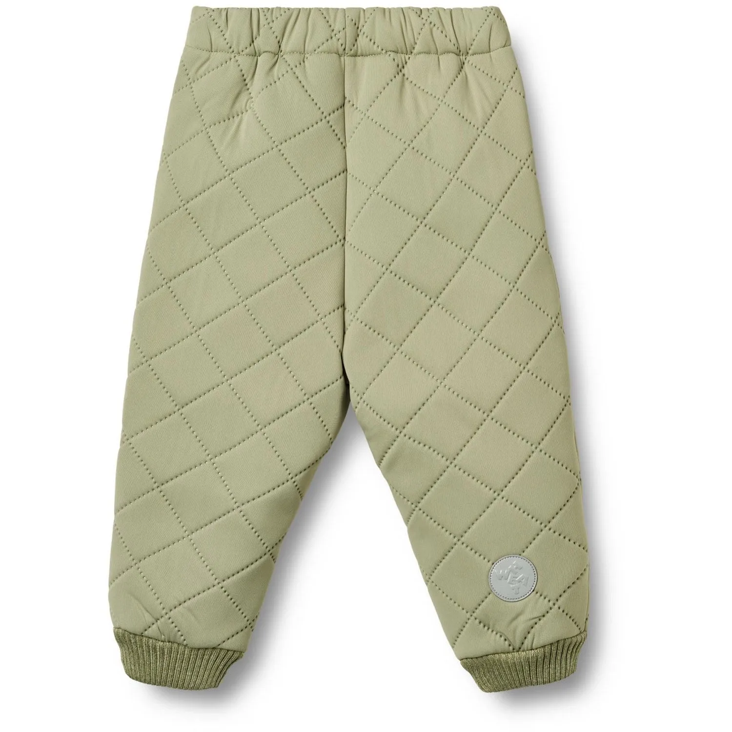 Artisanal-Detail Curved-Hem Wheat Green Tea Thermo Pants Alex