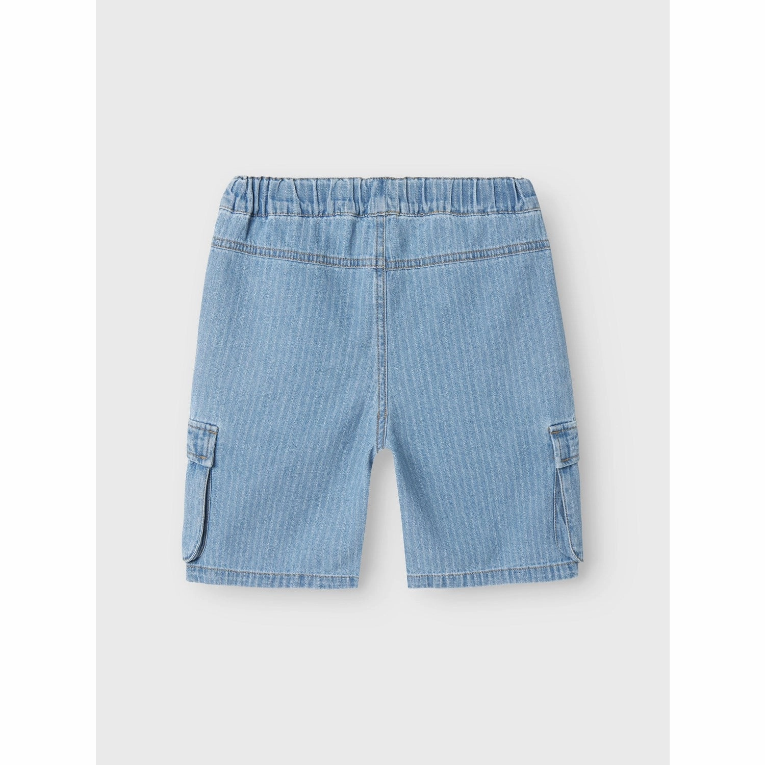 Name It Light Blue Denim Stripes Ryan Cargo Denim Shorts Versatile Fit Outdoor Apparel