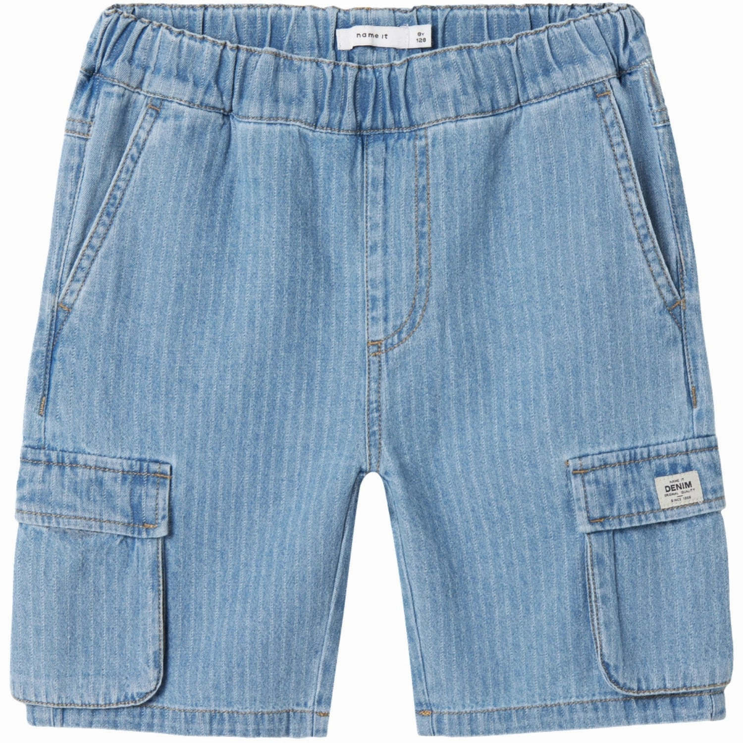 Relaxed Vibe Name It Light Blue Denim Stripes Ryan Cargo Denim Shorts