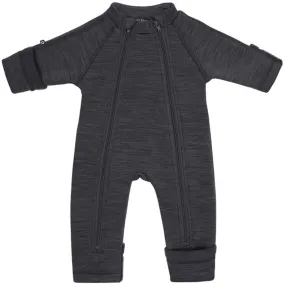 Smallstuff Wool Onesie with Zipper Dark Grey Fashionable printed blouse