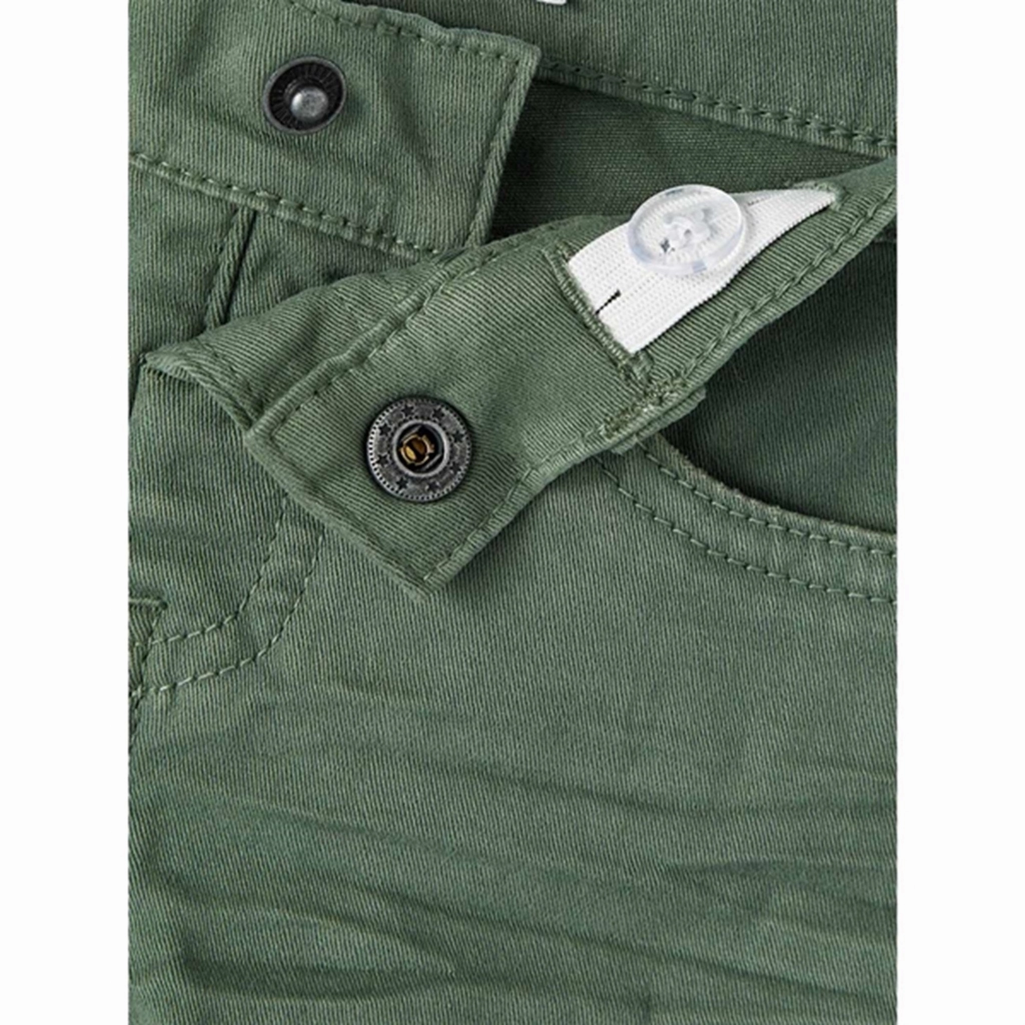 Name it Duck Green Sofus Twill Shorts Minimal Finish ribbed texture