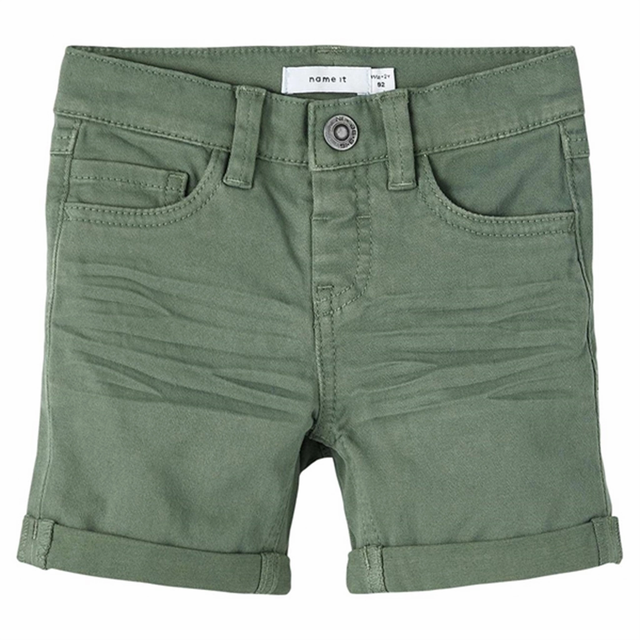 Ergonomic Contour Shape Name it Duck Green Sofus Twill Shorts