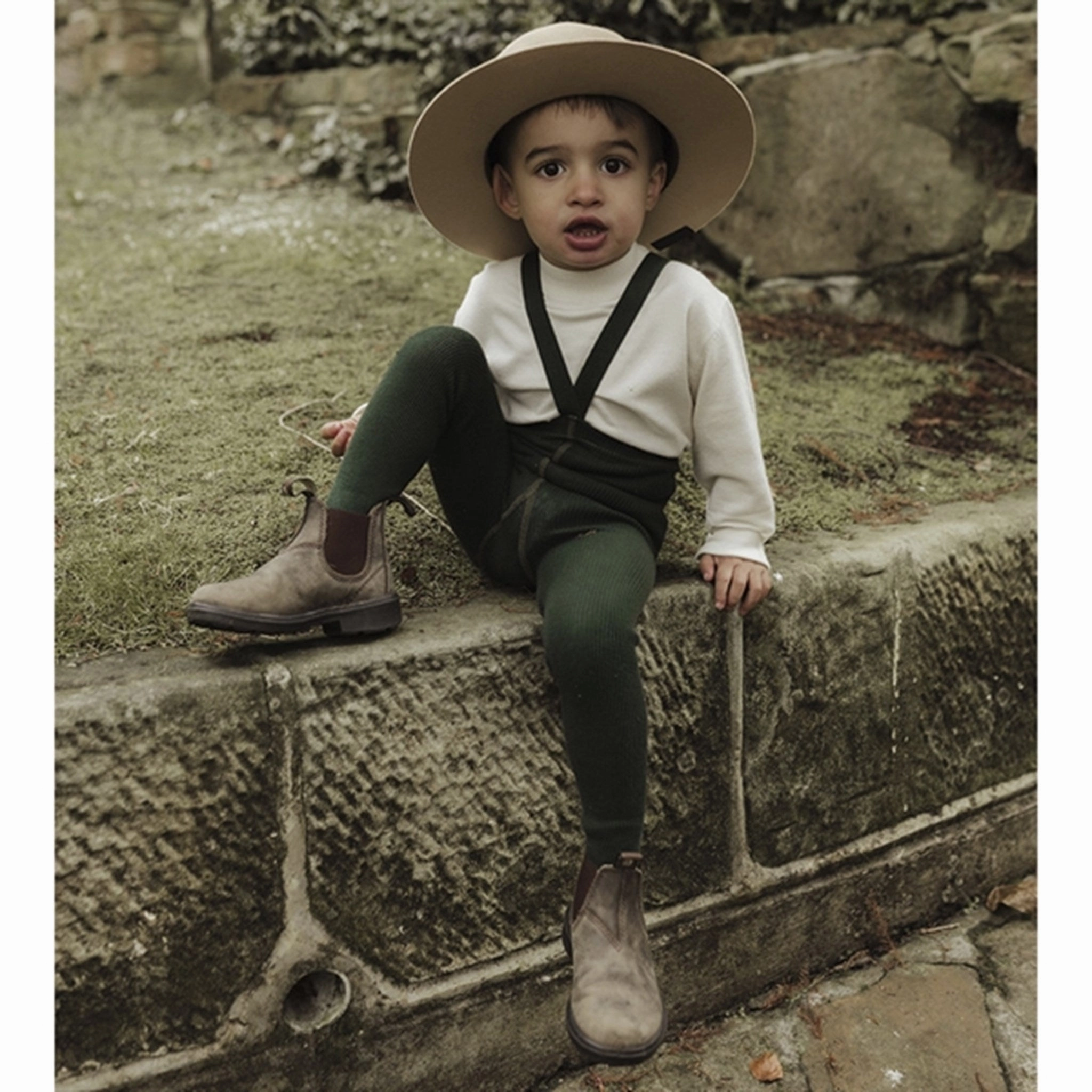 Silly Silas Footed Tights Dark Forest Green Faux Suede Casual-style-attribute-quality